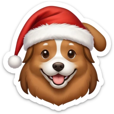 Dog with a Santa hat  sticker