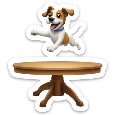 Dog dancing on a table sticker