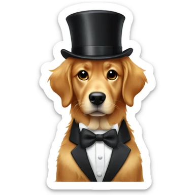 red golden retriever in a tuxedo  sticker