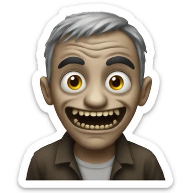 terrifying horrible ugly creature sticker