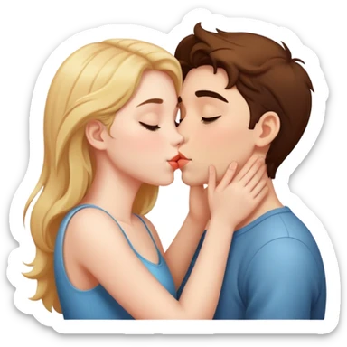 Boyfriend and girlfriend kissing  sticker