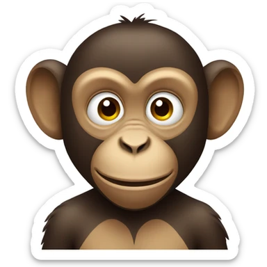 a monkey with apple head sticker