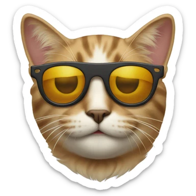 Cat with sunglasses sticker