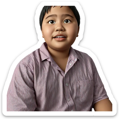realistic portrait of a boy sticker