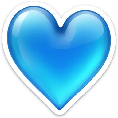 Blue heart glass sticker