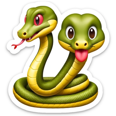 Snake with heart tongue sticker