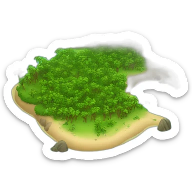 Beautiful island with lot of trees sticker