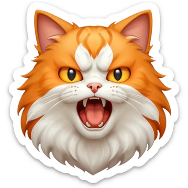 Chat qui crie de toute ses forces sticker