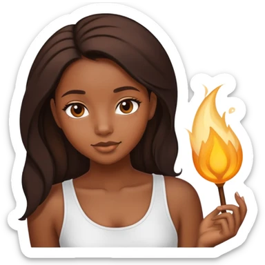 pretty black girl with honeybrown hair on one side and black on the other sticker