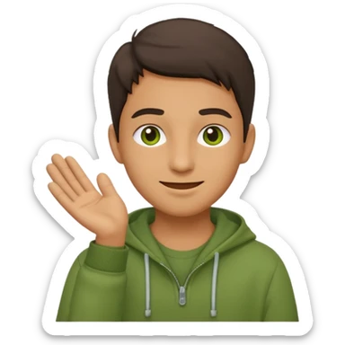 happy face this emoji🤷‍♂️ in green clothes sticker