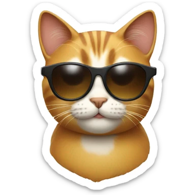 Cat with sunglasses sticker