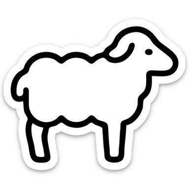 outlined sheep icon sticker