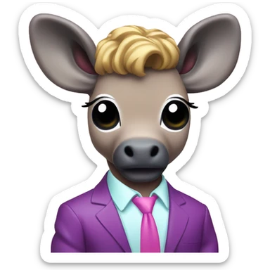 Miami vice moose chibi  sticker