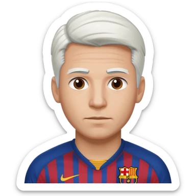 araujo футболист с белыми волосами  в футболке барселоны sticker