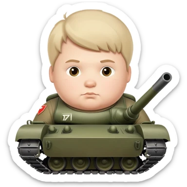 Fat Russian boy who played world of tanks sticker