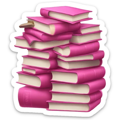 Pink pile of books  sticker