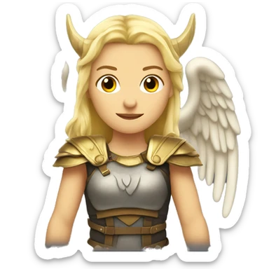 blond Valkyrie with wings and horn sticker