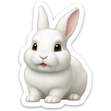 White Netherland dwarf bunny sticker