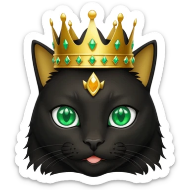 Black cat with crown  sticker