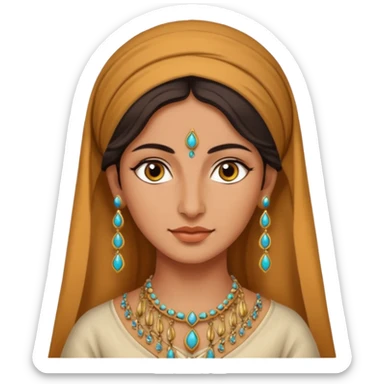 ancient persian woman with earrring sticker