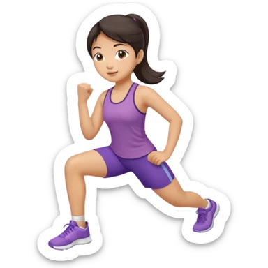 Asian girl exercising sticker