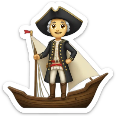 cristopher columbus full body in a ship sticker