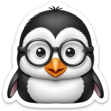 Cute pinguin with glasses sticker