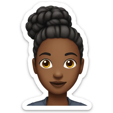 black girl with bun and edges sticker