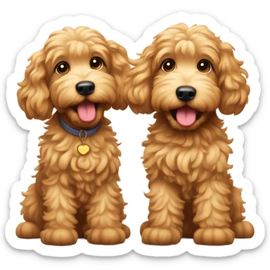 Two golden doodles sticker