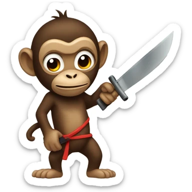 A monkey with a machete sticker