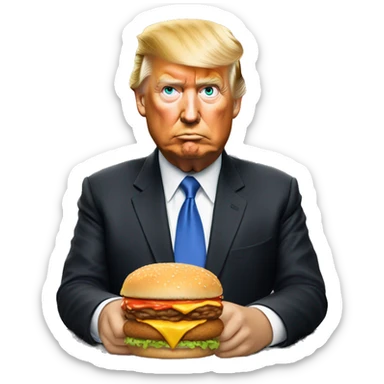 Donald trump eating McDonalds sticker