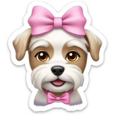 Grandma girl dog with pink bow sticker