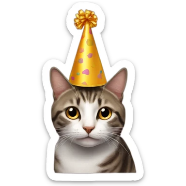 cat party hat sticker