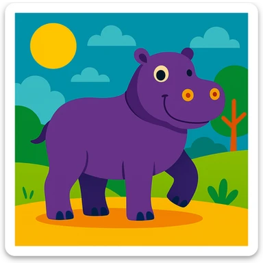 Hippopotamus sticker