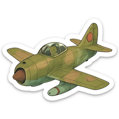 ghibli style fighter jet sticker