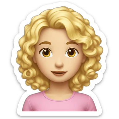 Petite fille cheveux blonds bouclés  sticker