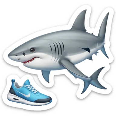 Tiburón con piernas y sapatos sticker