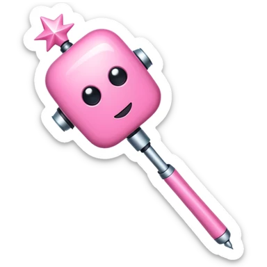 robotic tech pink magic wand sticker