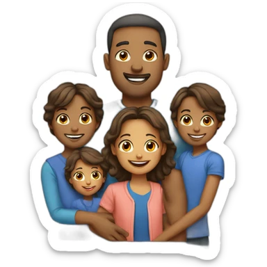 Famille avec 6 enfants sticker