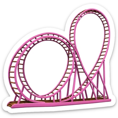 Roller coaster in pink  sticker