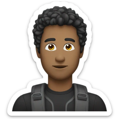 Persona con mascara de montaña sticker