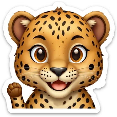 leopardo diciendo okey  sticker