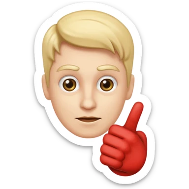 a finger pointing at the reader sticker