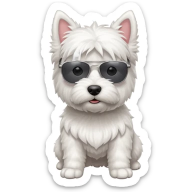 Westie Dog with sunglasses sticker