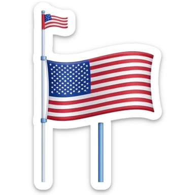 upside down American flag on a pole sticker
