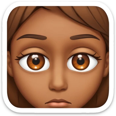 Make a depressed eyes with browns on top of an eye sticker