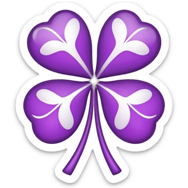 lucky white and purple sticker