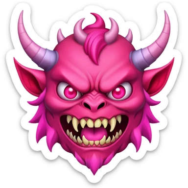 Pink demon sticker
