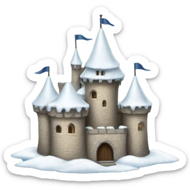 snow covered castle sticker