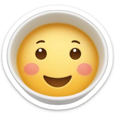 bowl of soup with little smiles inside sticker